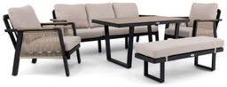 Zestaw mebli ogrodowych z aluminium PROVENCE Czarny +