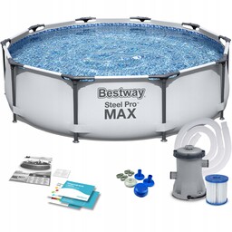 Basen Stelażowy Ogrodowy Okrągły Dla Rodziny 305x76cm Bestway