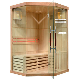 Sauna fińska narożna Nordum Solea 2-osobowa brązowa
