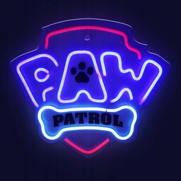 Wiszący Neon Led Na Plexi Psi Patrol Logo