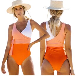 Jednoczęściowy Strój Kąpielowy Monokini Wielokolorowe Basen Plaża Kostium