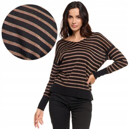 Sweter Damski Klasyczny Z Długim Rękawem W Paski