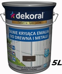 DEKORAL Emalia EMAKOL Strong brązowy połysk 5L