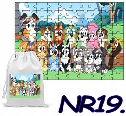 PUZZLE 35 EL. UKŁADANKA PREZENT NIEBIESKI PIESEK +