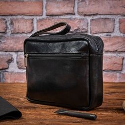 Elegancka Saszetka do Ręki Męska Czarna BS31