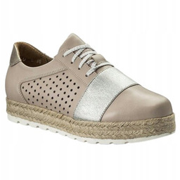 Annmex Espadryle Damskie Beż Skórzane 40 3t2g2* 40