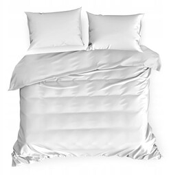 Pościel NOVA3 biała 220x200 poszewki bawełna satyna gładka