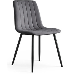 Edinos Grafitowe pikowane krzesło metalowe A8-C49