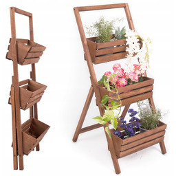 Kwietnik Stojak Drewniany na Kwiaty Drabinka Ogrodowy Stojący