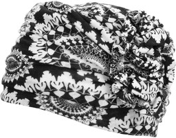 Turban Round n Round by Christine Headwear, czarno-biały,