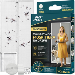 Moskitiera na drzwi balkonowe magnetyczna biała 100x210cm Silent