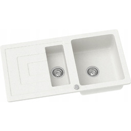 Zlewozmywak granitowy Kernau KGS R 60 1,5B1D White