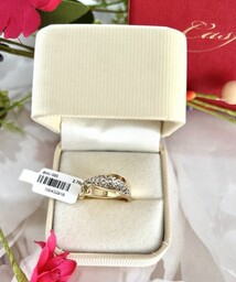 Złoty grawerowany pierścionek z białym złotem PR.01275 PR.585