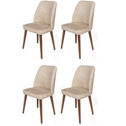 Zestaw krzeseł do jadalni Dallas Beige and Brown,