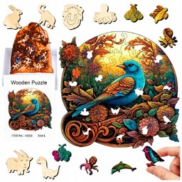 PUZZLE DREWNIANE A4 PTAK DWUSTRONNE 158 EL UKŁADANKA