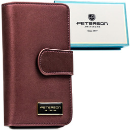 Fioletowy portfel damski ze skóry naturalnej i ekologicznej