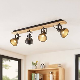 Lampa sufitowa Lindby Aylis, 4-punktowa, 82 cm, czarny,