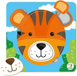 Puzzle dla małych dzieci, 5 sztuk, tygrys