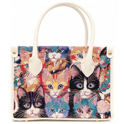 Torebka Torba Na Ramię Crossbody Shopperka Ekoskóra Gobelin