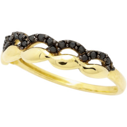 Złoty Pierścionek z Czarnymi Kamieniami roz. 14 pr