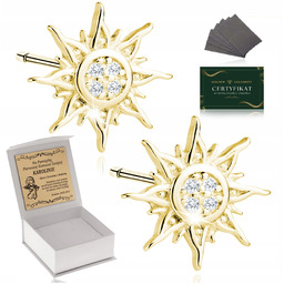 Kolczyki Złote Słoneczka Dla Dziewczynki 925/585 Na Komunię,