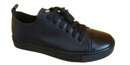 Czarne trampki sneakersy damskie Nessi 20695 skóra