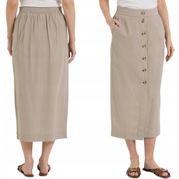 SPÓDNICA DAMSKA MIDI LNIANA Z WISKOZĄ CASUAL LEKKA