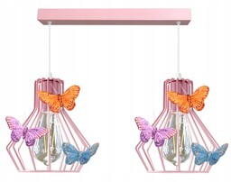 Lampa sufitowa wisząca żyrandol Bell 2 różowa