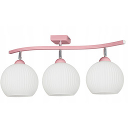 Lampa sufitowa żyrandol Fala 3 różowa wisząca lampy