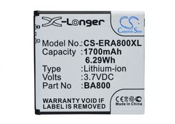 Sony Ericsson Xperia S / BA800 1700mAh 6.29Wh