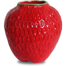 SANFERGE Ceramiczny wazon na kwiaty truskawkowy, mini dekoracyjny