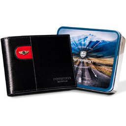 Czarny Portfel Męski Ze Skóry Naturalnej - Peterson