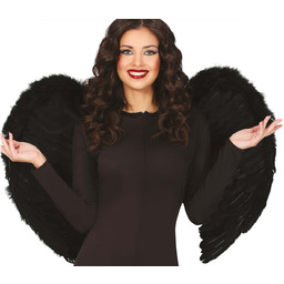 Skrzydła anioła czarne z piórami - 80 x
