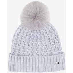 Czapka damska o splocie w drobny wzór szara