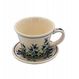 Filiżanka ze spodkiem 0,24 L DEK.1208, borówki, Ceramika