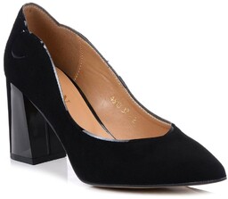 Buty damskie szpilki skórzane zamsz Sagan 4610-36
