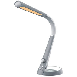Lumes Srebrna lampka biurkowa z nocnym oświetleniem -