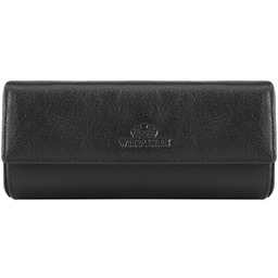 Etui na okulary skórzane proste czarne