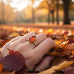 Pakamera Pierścionek z Pomarańczowym Karneolem