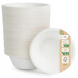 NATURE MISKI JEDNORAZOWE Z PULPY TRZCINY CUKROWEJ 500