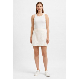 ABERCROMBIE & FITCH KREMOWA MINI SPÓDNICA Z ROZCIĘCIEM