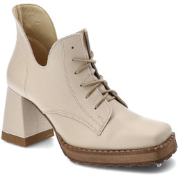 Beżowe Botki Amodo Modne Obuwie Damskie