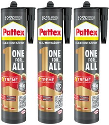 3x Klej montażowy Pattex One4All Błyskawiczna przyczepność 440g