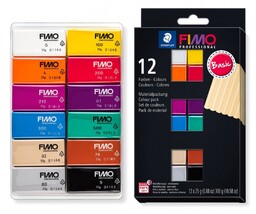 Zestaw masy termoutwardzalnej FIMO Professional kolory Basic 12x25g