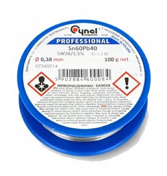 Cyna 0,38 100g spoiwo LC60-FSW26 do lutowania Cynel