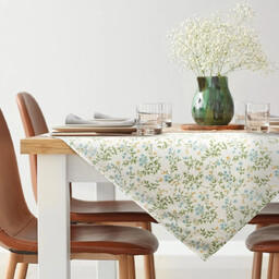 Obrus plamoodporny kremowy w drobne kwiaty OHR01-1