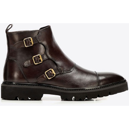 Męskie trzewiki ze skóry naturalnej na podeszwie track