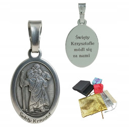 Srebrny Medalik Próba 925 Święty Krzysztof Na Prezent