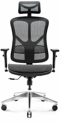 Siatkowy fotel biurowy Diablo V-Basic: czarny, fotel ergonomiczny