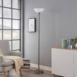Lampa podłogowa Lindby Ignacia, kolor nikiel, szkło, 180